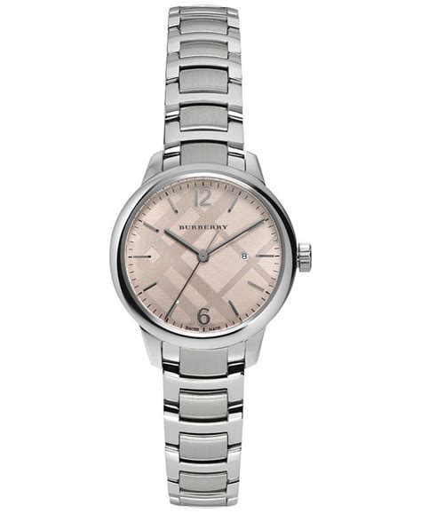 burberry 32mm round stainless steel bracelet watch|Burberry Women's Stainless Steel Bracelet Watch 32mm .